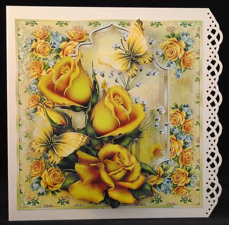 Golden Roses Card Front Kit by Yvonne Middleton