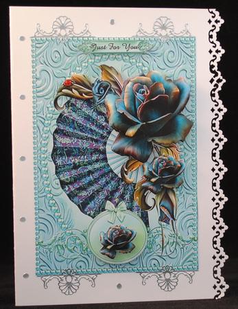 Oriental Roses & Fan by Yvonne Middleton