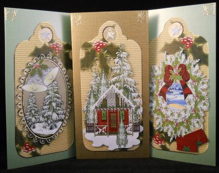 Tags with Christmas Acenes by Yvonne Middleton