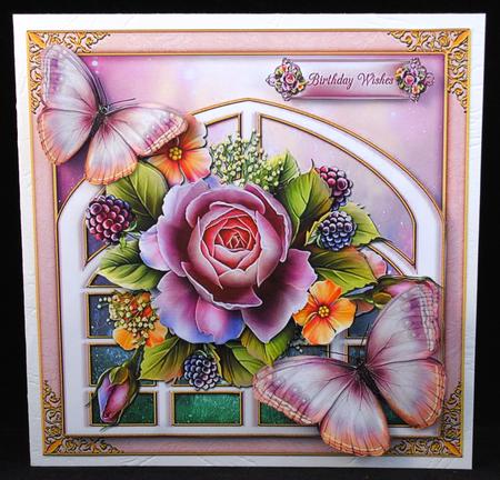 English Garden Roses & Trellis by Yvonne Middleton