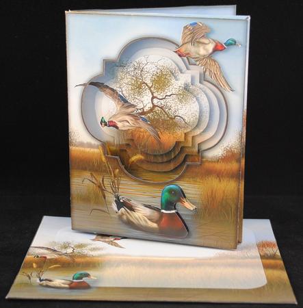 Mallard Ducks Framed Pyramage Card Kit by Yvonne Middleton