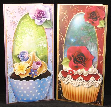 2 Cupcake Dl Toppers with Decoupage by Yvonne Middleton
