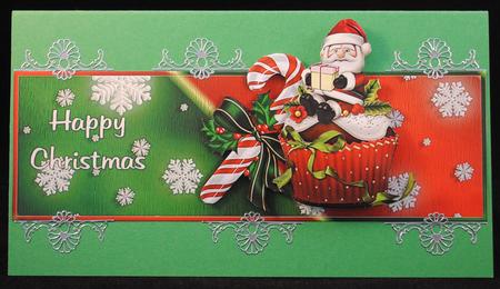 Santas Christmas Cupcake Over the Top Large Card by Yvonne Middleton