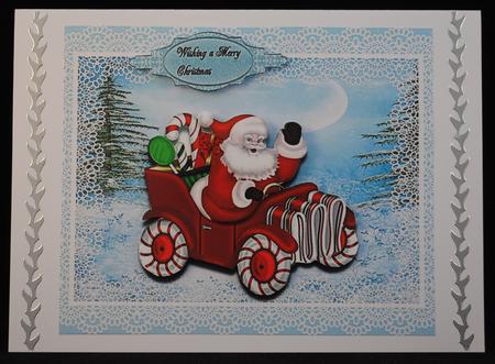 A5 Santa in His Car by Yvonne Middleton
