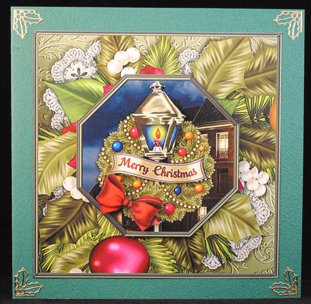 Christmas Lantern and Wreath by Yvonne Middleton