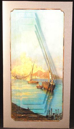 Sailing and Fishing Dl Card with Pyramid Layers by Yvonne Middleton