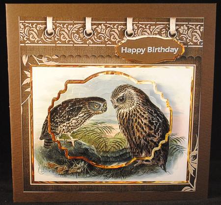 Owls at Dawn Card Front with Shaped Stackers by Yvonne Middleton