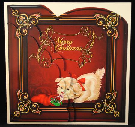 Christmas Puppy Bookmark by Yvonne Middleton