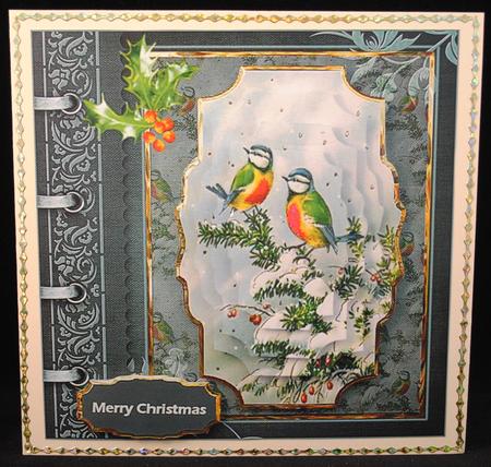 Birds in the Snow Card with Pyramid Layers by Yvonne Middleton