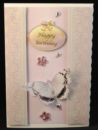 Vintage Lace Panel A4 Background - Pink by Yvonne Middleton