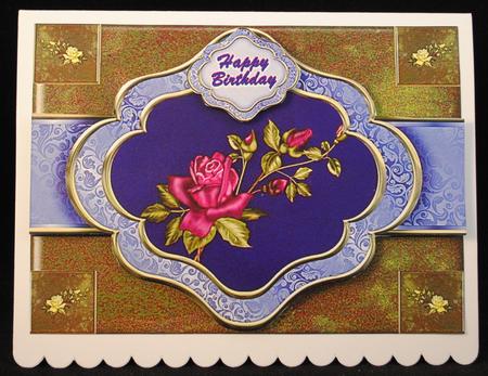 A Rose for a Rose -birthday- Thanks - Ribbon Sash Quick Card by Yvonne Middleton