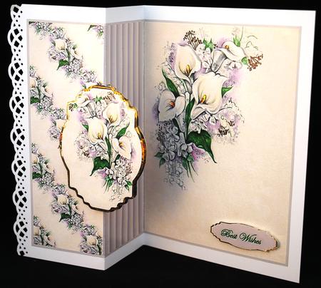 Lily Fold Back Card with Toppers by Yvonne Middleton