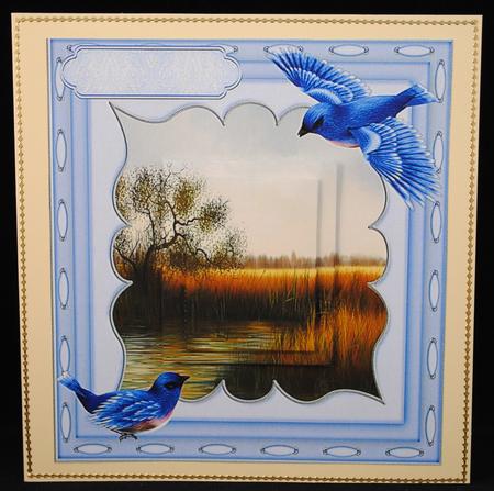 Bluebirds in the Tall Reeds. by Yvonne Middleton