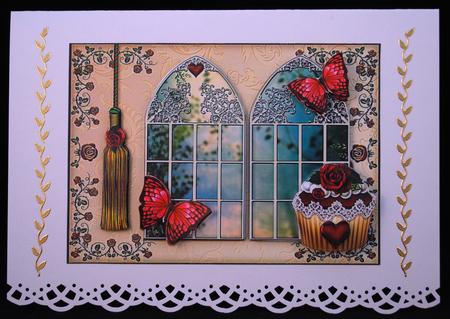 Cupcake Filled with Love Double Window by Yvonne Middleton