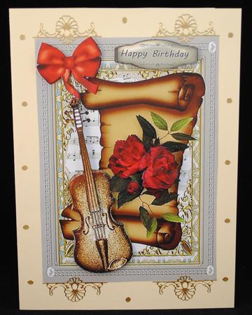Lovely Music and Roses on a Scroll by Yvonne Middleton
