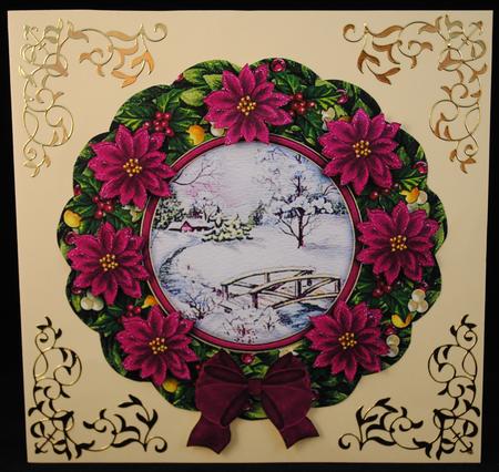 Easy Cut Quick Christmas Wreath Vintage Toppers Plum by Yvonne Middleton