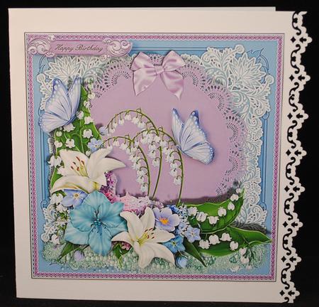 Pastel Floral Display Card Topper by Yvonne Middleton