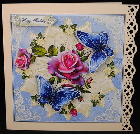 Stunning Butterflies and Roses Card Toppr by Yvonne Middleton