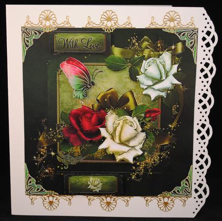 Gorgeous December Rose 8x8 Topper by Yvonne Middleton