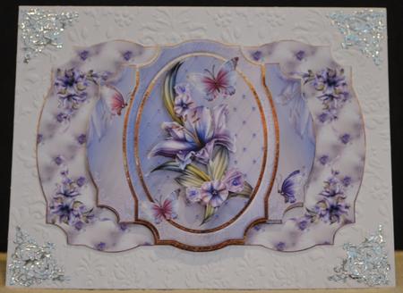 Winter Lilies Card with Decoupage by Yvonne Middleton