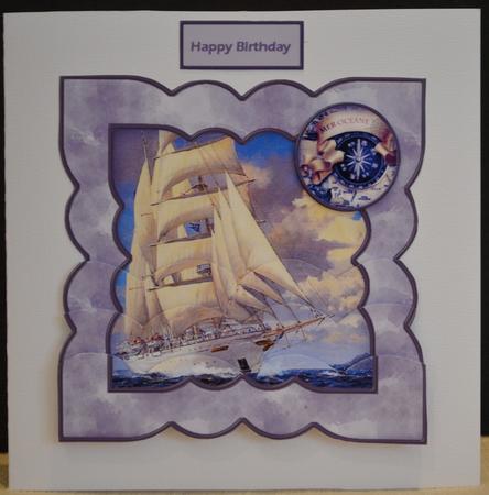 Sailing Ship Card with Bottom Stackers by Yvonne Middleton