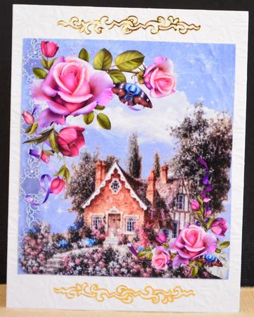 Rose Cottage Quick & Easy Card Topper Insert & Verse by Yvonne Middleton