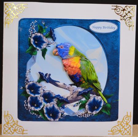 Tropical Flowers & Bird Topper & Decoupage by Yvonne Middleton