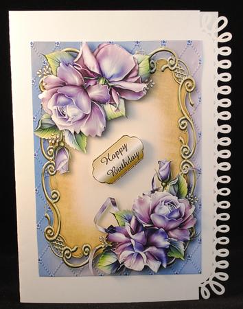 Purple Porcelain Roses Floral Plaque by Yvonne Middleton