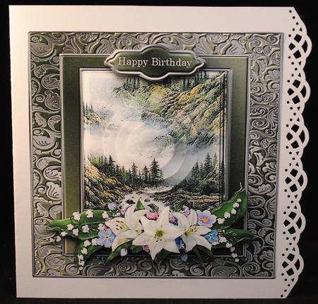 Lilies & Mountains Fancy 6x6 Quick Card by Yvonne Middleton