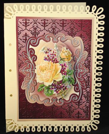 Vintage Roses Pyramid Card by Yvonne Middleton