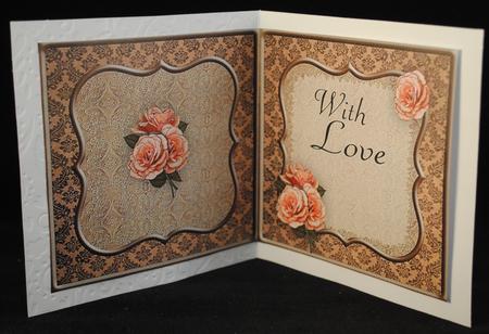Rose Chocolate with Love Square Card Insert by Yvonne Middleton