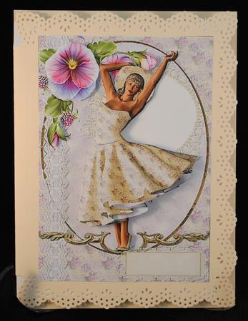 Vintage Floral Lady Card Front and Decoupage by Yvonne Middleton