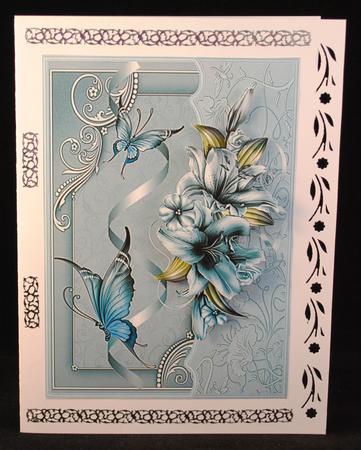 Lily and Butterfly Card with Decoupage by Yvonne Middleton