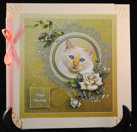 Ginger Cat with Roses by Yvonne Middleton