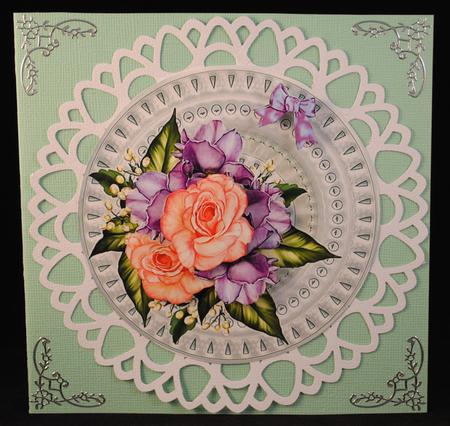 Porcelain Plate & Stand Roses by Yvonne Middleton