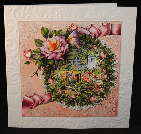 Rose Cottage in Rose Frame by Yvonne Middleton