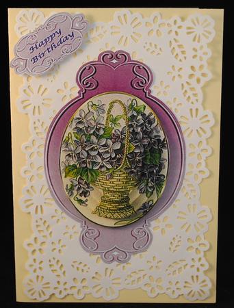 Basket of Lavender Flowers Decoupage Topper by Yvonne Middleton