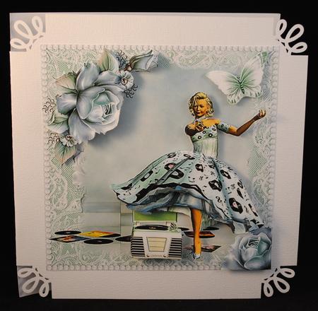 Rock and Roll Card Front with Decoupage Kit by Yvonne Middleton