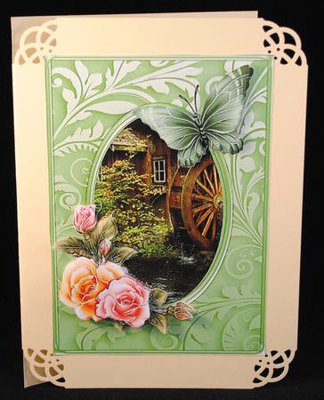 Water Wheel Garden Card Front by Yvonne Middleton