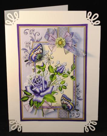 Scrap Card Roses & Butterflies by Yvonne Middleton
