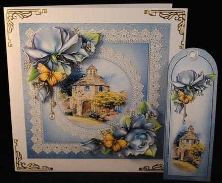8x8 Porcelain Roses at Dovecote Cottage Mini Kit by Yvonne Middleton