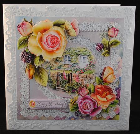 8x8 Beautiful English Rose Garden Mini Kit by Yvonne Middleton