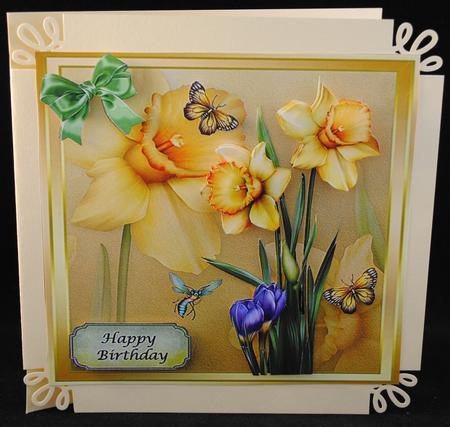 Beautiful Daffodil's with Butterflies 8x8 Mini Kit by Yvonne Middleton