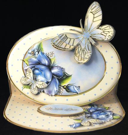 Butterfly Blues Oval Easel Mini Kit by Yvonne Middleton