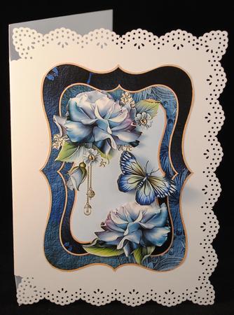 Bracked Shaped Card Topper Roses by Yvonne Middleton