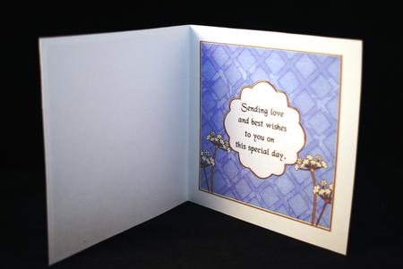 Blue Lattice Time Flower 7in x 7in Square Insert Panel by Yvonne Middleton