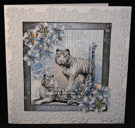 Snow Leopards and Flowers with Decoupage by Yvonne Middleton