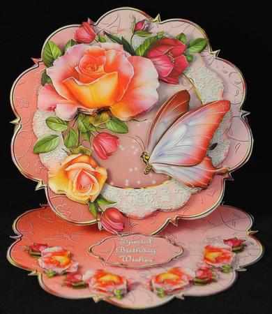 Rose Romantica Star-scallop Easel Card Mini-kit by Yvonne Middleton