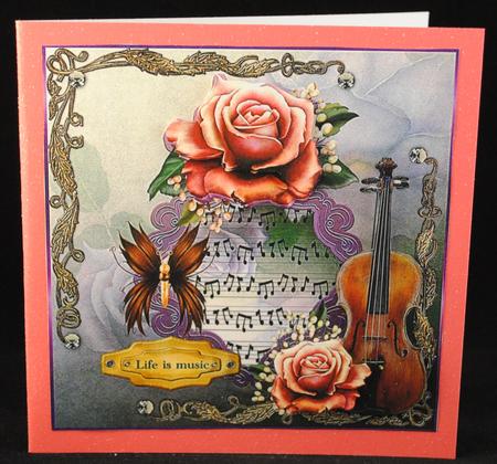 Vintage Music & Roses by Yvonne Middleton