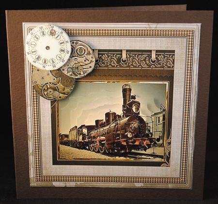 Vintage Steam Train 8x8 Card Mini Kit by Yvonne Middleton